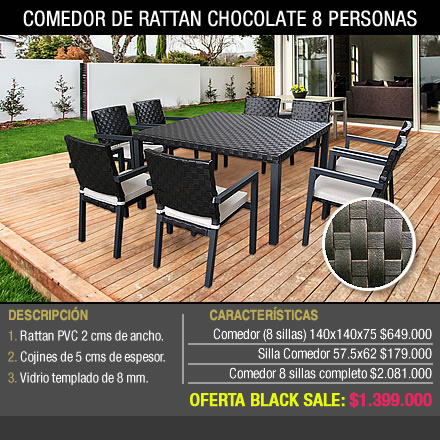 COMEDOR DE RATTÁN CHOCOLATE